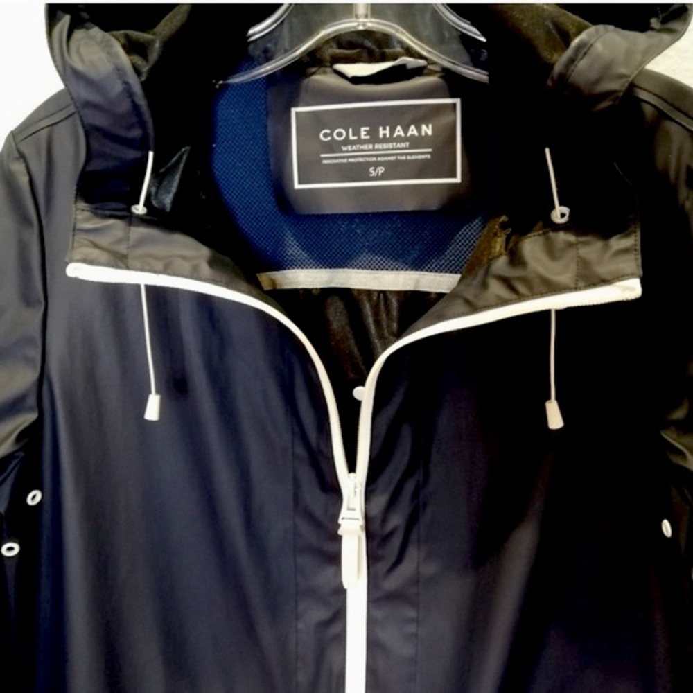 NWT Cole Haan Womens Black Long Sleeve Full-Zip Weather Resistant Rain… - Picture 4 of 11